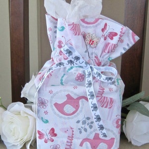 Tissue Box Cover Pink Elephants Butterflies Boutique Nursery or gift bag