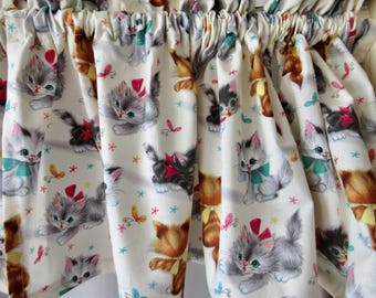 Curtain Valance Kitty Cats Bedroom Playroom Daycare Window