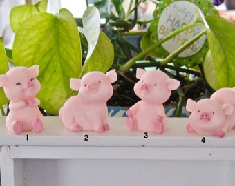 Piggies Resin Miniature Fairy Garden Figurine Farm Animal Tier Tray
