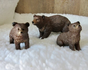 Miniature Animal Brown Bear Resin Fairy Garden Figurine