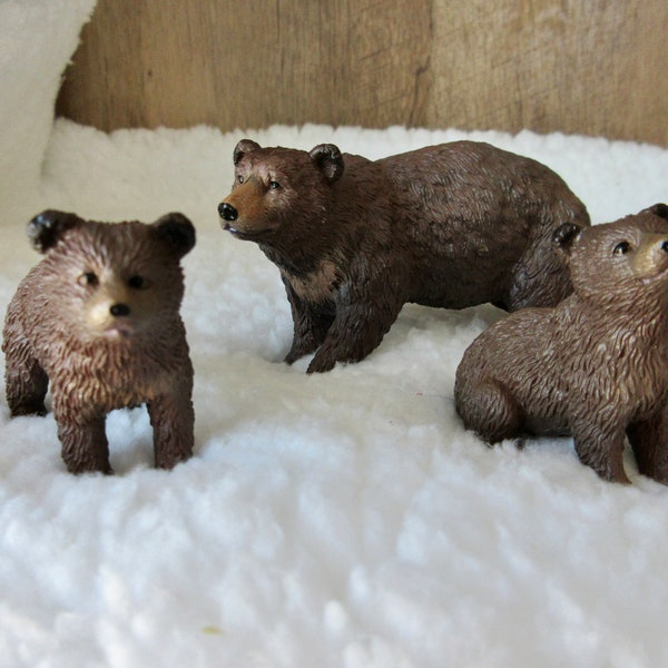 Miniature Animal Brown Bear Resin Fairy Garden Figurine