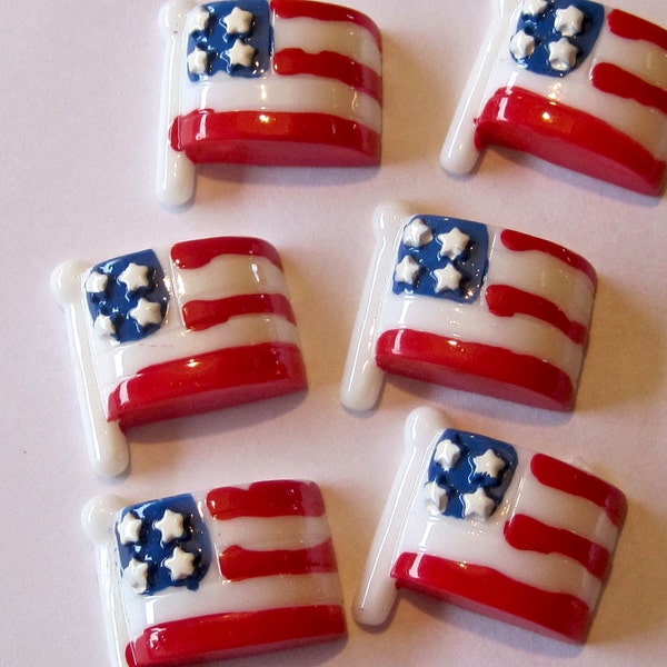 American Flag Cabochons Embellishments Lot of 2