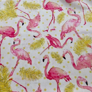 Fabric Cotton 1/2 yard Pink Flamingo