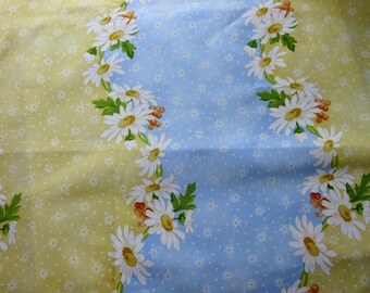 Daisy Cotton Fabric Maywood Studios Fresh as a Daisy Blue Yellow