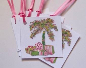 Tags Gift Christmas Palm Tree Tropical Lot of 6