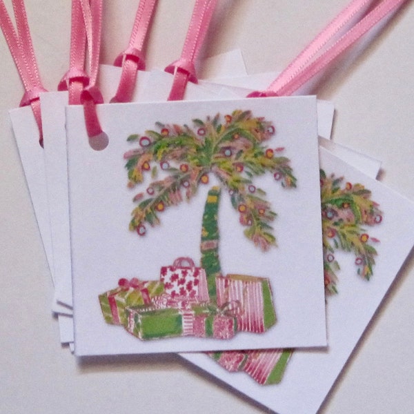 Tags Gift Christmas Palm Tree Tropical Lot of 6