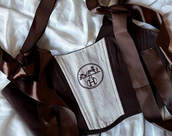 Original Hermes canvas upcycle corset