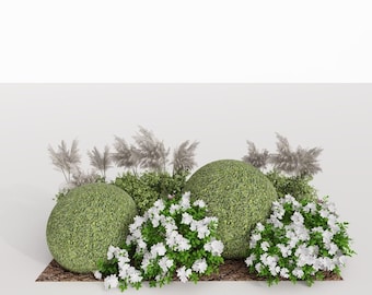 Diseño de jardín ecológico - plan de plantación n.º 130 para zonas soleadas y con sombra parcial