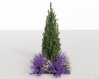 Eco-Friendly Garden border planting plan No. 128 for Sunny