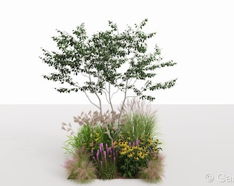 Eco-Friendly Garden design - planting plan No. 133 for sunny and partial Shade