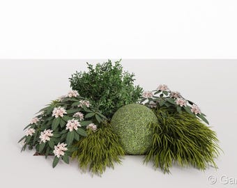 Diseño de jardín ecológico - plan de plantación n.º 135 para sombra parcial