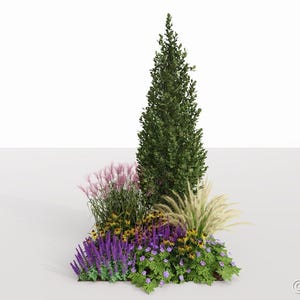 Eco Friendly Garden design - planting plan No. 156 for Sunny and partial Shade