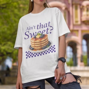Oversized Pancake T-Shirt | Streetwear Brunch Aesthetic Tee | Heavyweight Retro Diner Style Shirt | Breakfast Lover Gift