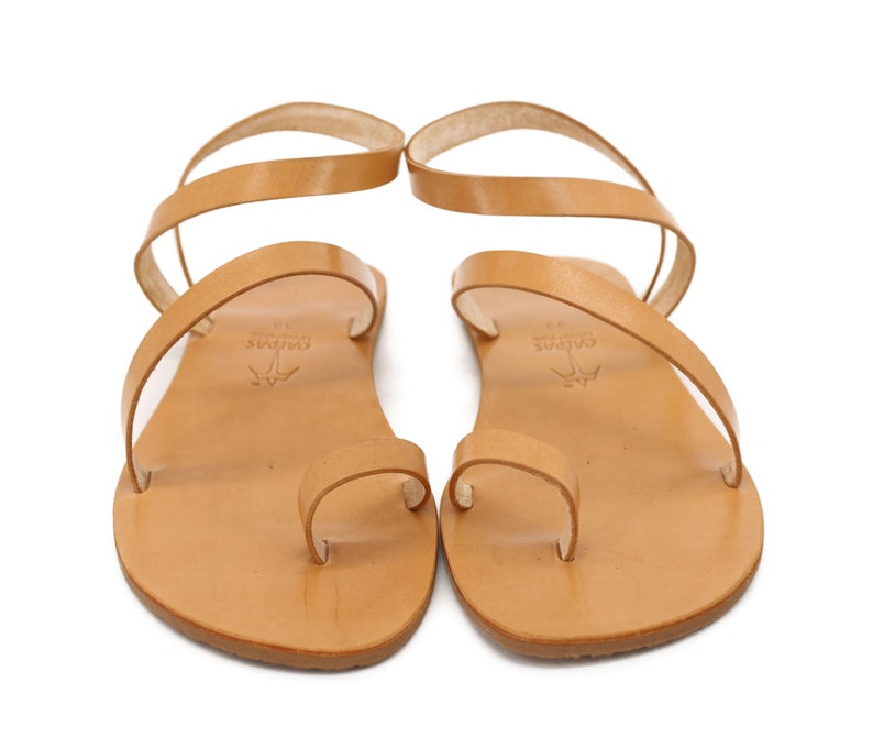 minimalist heeled leather sandals