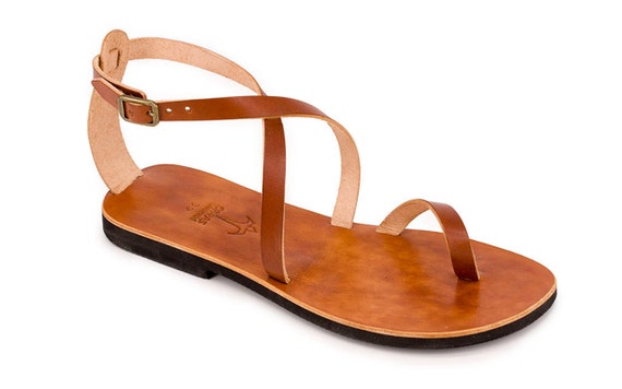 DURDI Men leather sandals/ankle strap sandals/unique toe | Etsy