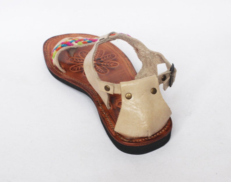 Bone color leather sandals/ slingback sandals/ women flats/ Etsy