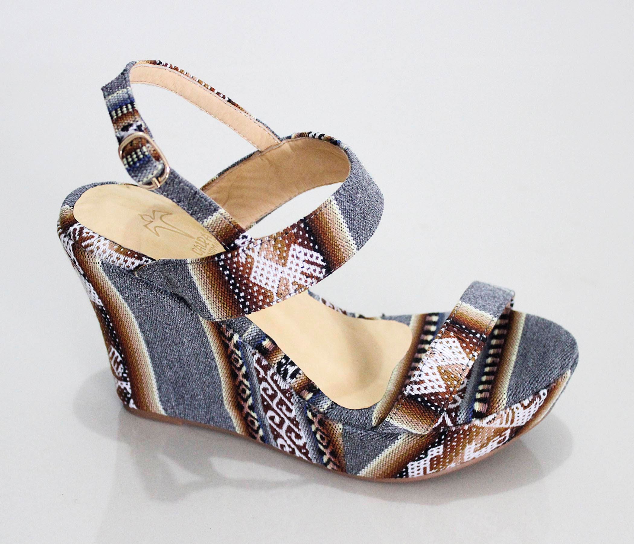 Strappy Open Toe Ankle Strap Stacked Wedge Sandals | SHEIN | Wedge sandals, Womens shoes wedges 