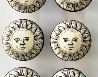 Handcrafted Decorative Round 1-1/2” Wood Knobs