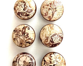Handcrafted Round Wood Cabinet/Drawer/Chest Knobs