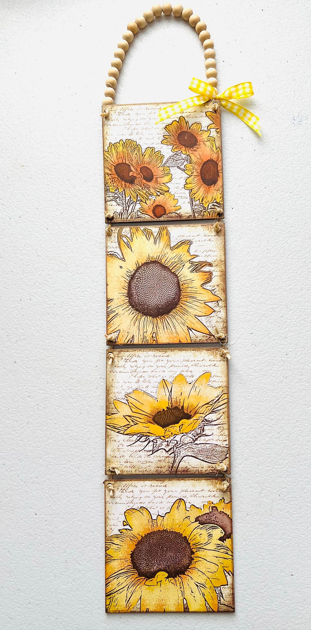 Handmade Wood Farmhouse Sunflower Tiered Tray Decor Wall/hanger - Etsy