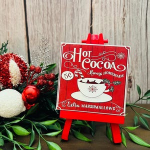 Handmade Christmas Mini Sign/Coffee Bar/Tiered Tray Sign w/Easel