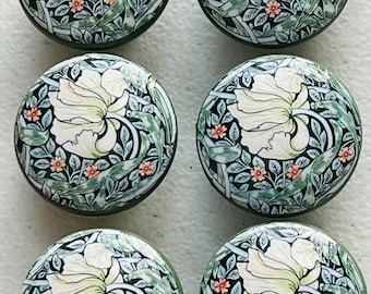 Handcrafted Willam Morris Peppernell (2) 1-1/2" Decorative Round Wood Round Knobs