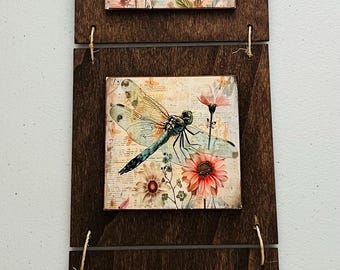 Handmade Wood Dragonfly Wall Hanger