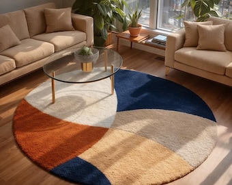 Green & Yellow Round Rug | Modern Kids Nursery, Custom Size