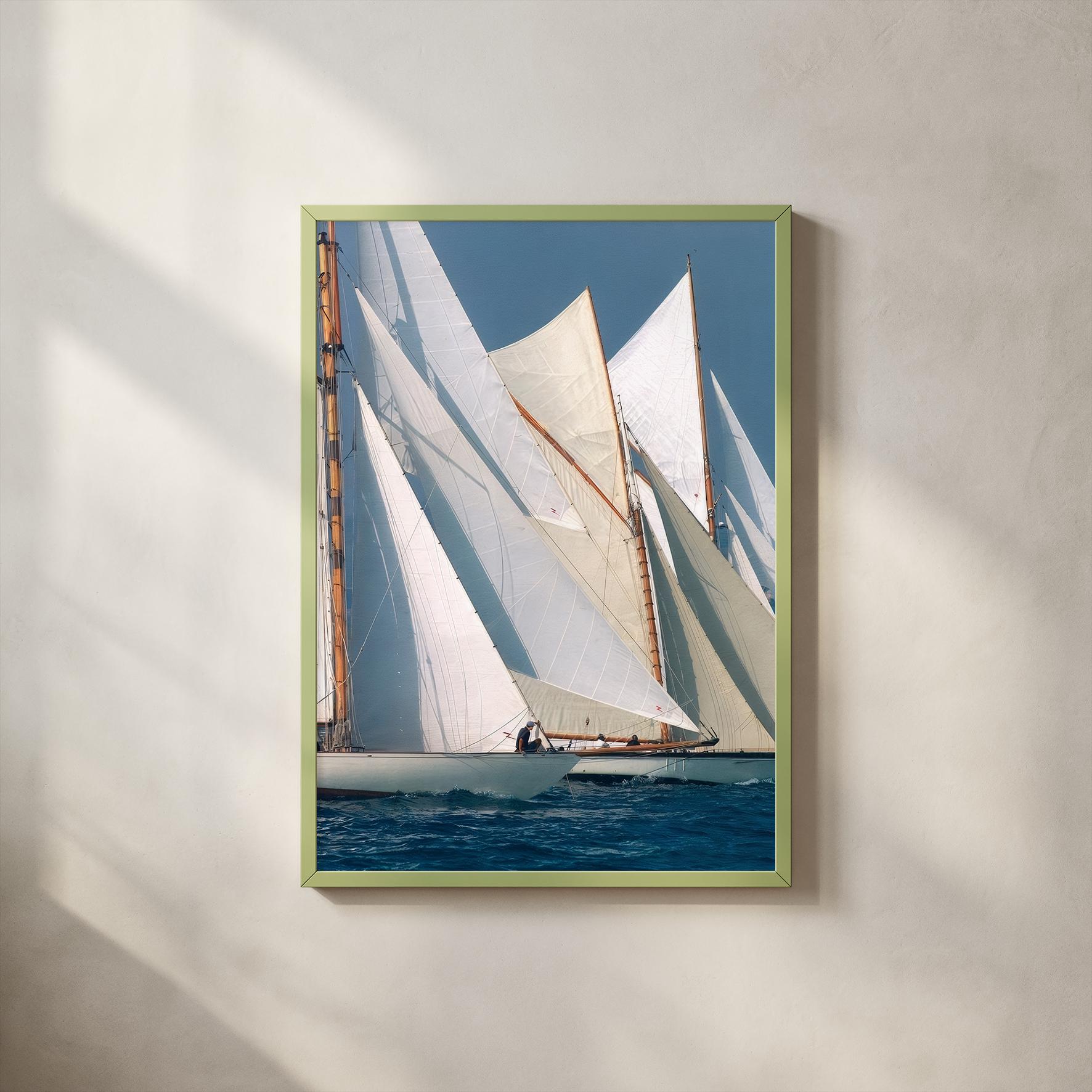 Sailboat Wall Art Print | Nautical Ocean Poster | Vintage Sailing ...