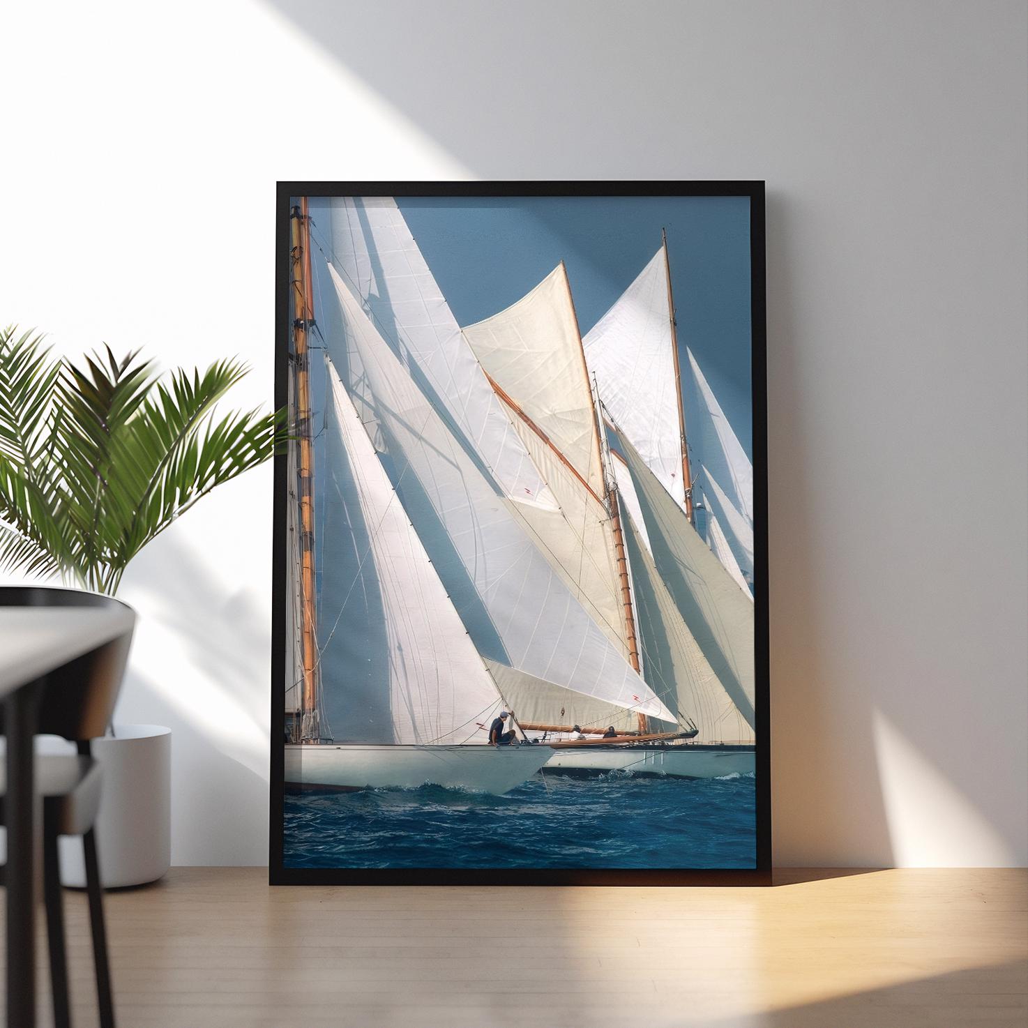 Sailboat Wall Art Print | Nautical Ocean Poster | Vintage Sailing ...