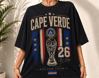Cape Verde Soccer Shirt, Vintage Cape Verde World Soccer 2026 T-Shirt, Cabo Verde Football Club Tee, Comfort Colors Soccer Fan Gift, Unisex