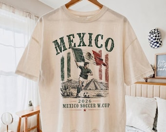Mexico Soccer Shirt 2026, Vintage Mexico Football Tee, Comfort Colors Mexico T-Shirt, Mexico Soccer Fan Gift, Unisex Graphic Apparel
