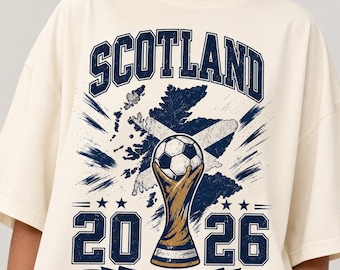Scotland Soccer 2026 Shirt, Vintage Scottish Football T-Shirt, Comfort Colors Soccer Club Tee, Scotland Fan Gift, Retro Soccer Apparel
