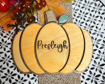 Pumpkin Table Markers, Personalized Place Setting, Thanksgiving Table Pumpkin, Engraved Name Pumpkin