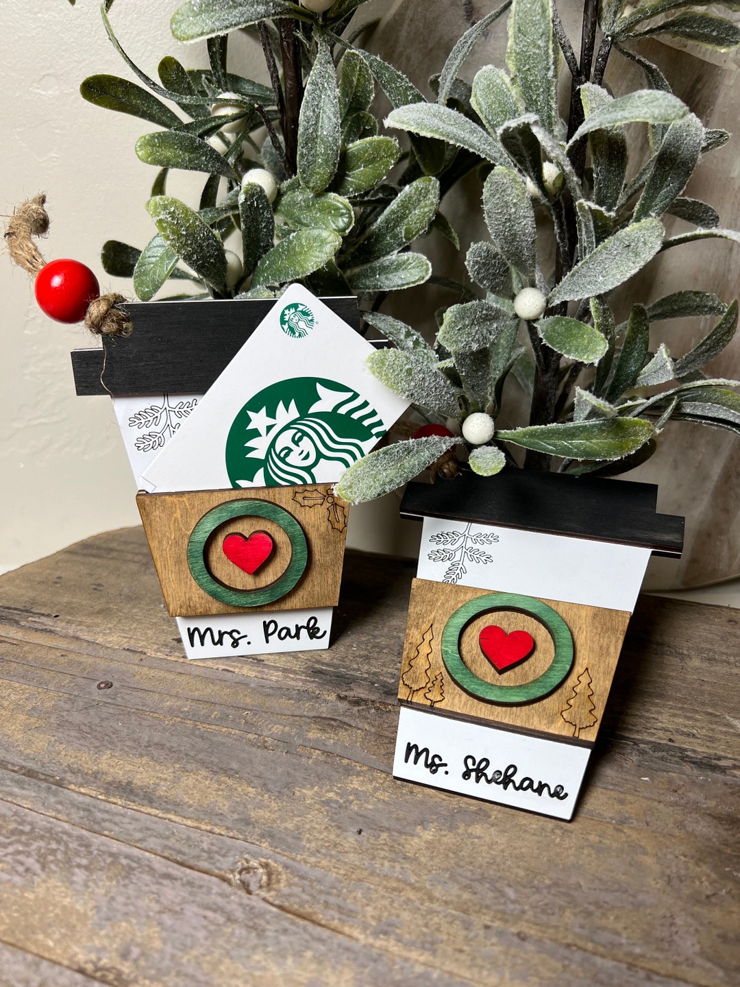 Coffee Cup Gift Card Ornament, Gift Card Holder, Disposable Cup