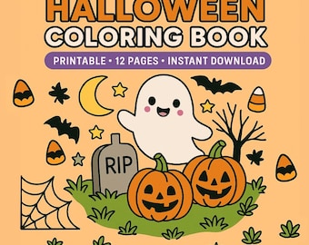 Halloween Coloring Book - 12 Page Set (Digital Download)