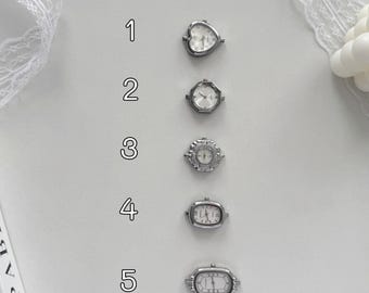 Custom Small Face Watch Bracelet,Irregular Vintage Style Watch with Silver Strap,Handmade Women’s Wristwatch, Personalized Gift for Her