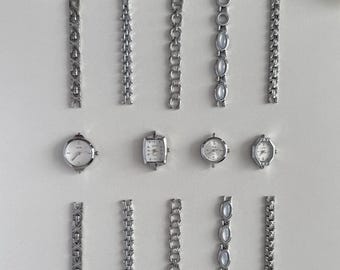 Small Dial Watch Bracelet,Handmade Silver Strap Women’s Wristwatch, Unique Petite Jewelry, Custom Vintage Inspired Custom Timepiece