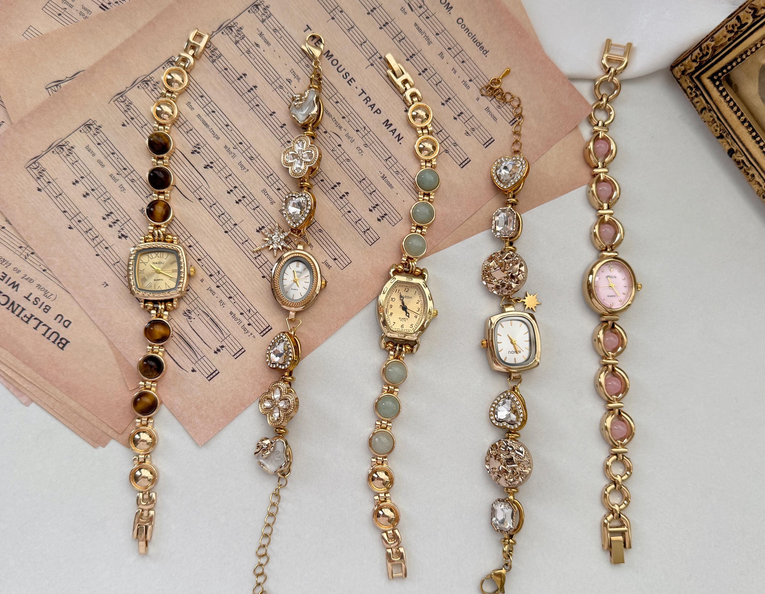 Gemstone Watches Gold - Etsy