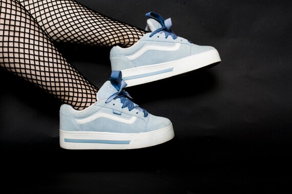 light blue platform vans