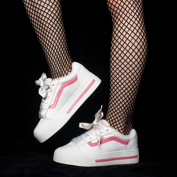 pink and white vans