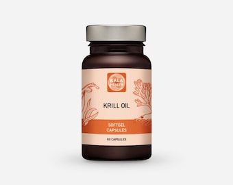 Kala Gesundheit – Reines Krillöl 500 mg Krillöl 60 Softgel-Kapseln – Omega 3, 7, 9 Reich an EPA, DHA und Astaxanthin – Nachhaltig