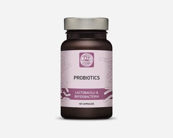 Kala Health Probiotics 60 Capsules - LACTOBACILLAS + BIFIDOBACTERIA Complex - 25 Billion viable Bacteria researched probiotic strains