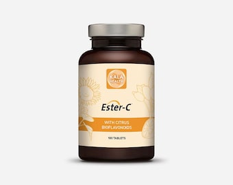 Kala Health Ester-C® - Vitamin C-180 tablets-1000 mg high-dose calcium ascorbate with vitamin C metabolites and 100 mg citrus bioflavonoids