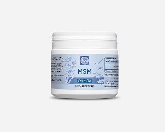 Kala Health - OptiMSM® Multi-stage distillation (Methylsulfonylmethane) MSM Powder Coarse Flakes (Crystals) 250g - NO ADDITIVES - 100% Vegan
