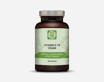 Kala Health Vitamin E Vegan 180 - All 8 Tocopherols + Tocotrienols 400 IU -Contains no PAH’s, Heavy Metals, Contaminants or Preservatives