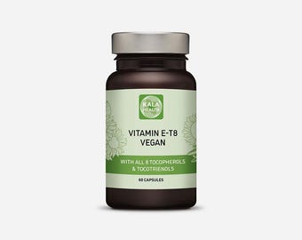 Kala Health Vitamin E Vegan 60 - All 8 Tocopherols + Tocotrienols 400 IU -Contains no PAH’s, Heavy Metals, Contaminants or Preservatives
