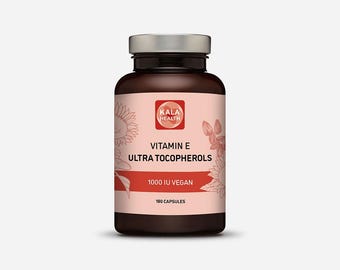 Kala Health Vitamina E 1000 UI Ultra Tocoferolo 450 mg Vegano 180 capsule - tutti e 4 i tocoferoli