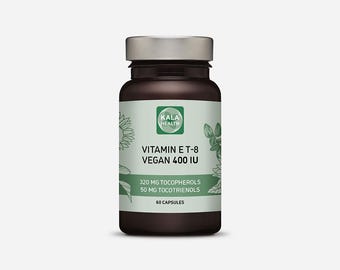 Kala Health Vitamin E 400 IU Vegan 60 capsules - all 8 alpha + beta + gamma + delta tocotrienol and alfa + beta + gamma + delta tocoferol