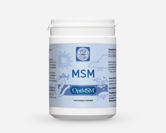 Kala Health - OptiMSM® Multi-stage distillation (Methylsulfonylmethane) MSM Powder Coarse Flakes (Crystals) 1000g  NO ADDITIVES - 100% Vegan